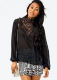 LACE INSET BLOUSE