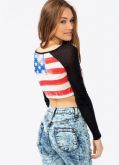 GRAPHIC AMERICAN FLAG HEART TEE