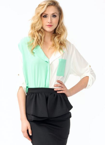 TWO-TONE BLOUSE