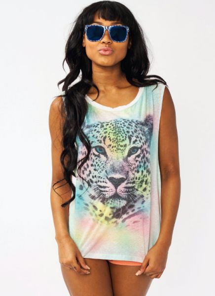 GRAPHIC LEOPARD TANK