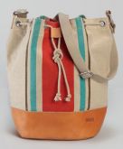 Linen Stripe Bucket Bag