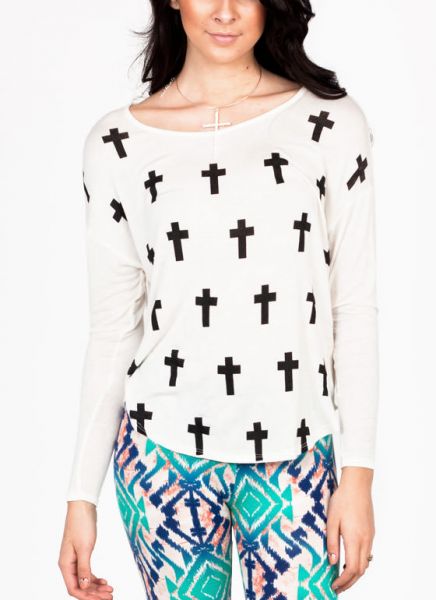 CROSS PRINT TOP