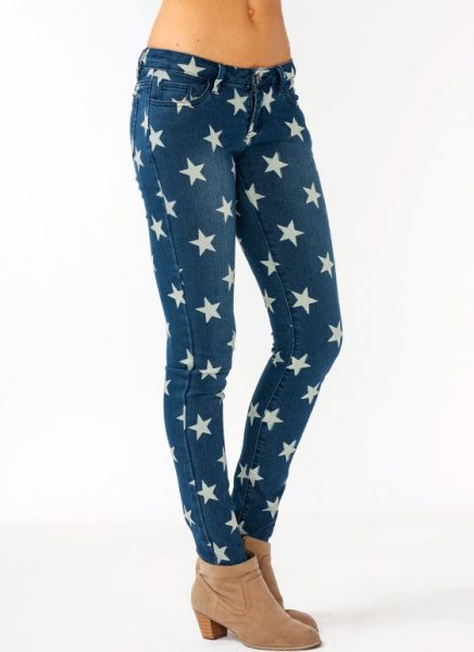 STAR PRINTED SKINNY JEANS